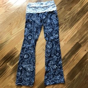 Lace waistband paisley lounge pants